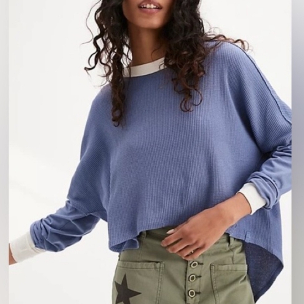 Free People Indigo Long Sleeve Tee